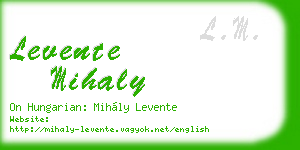 levente mihaly business card